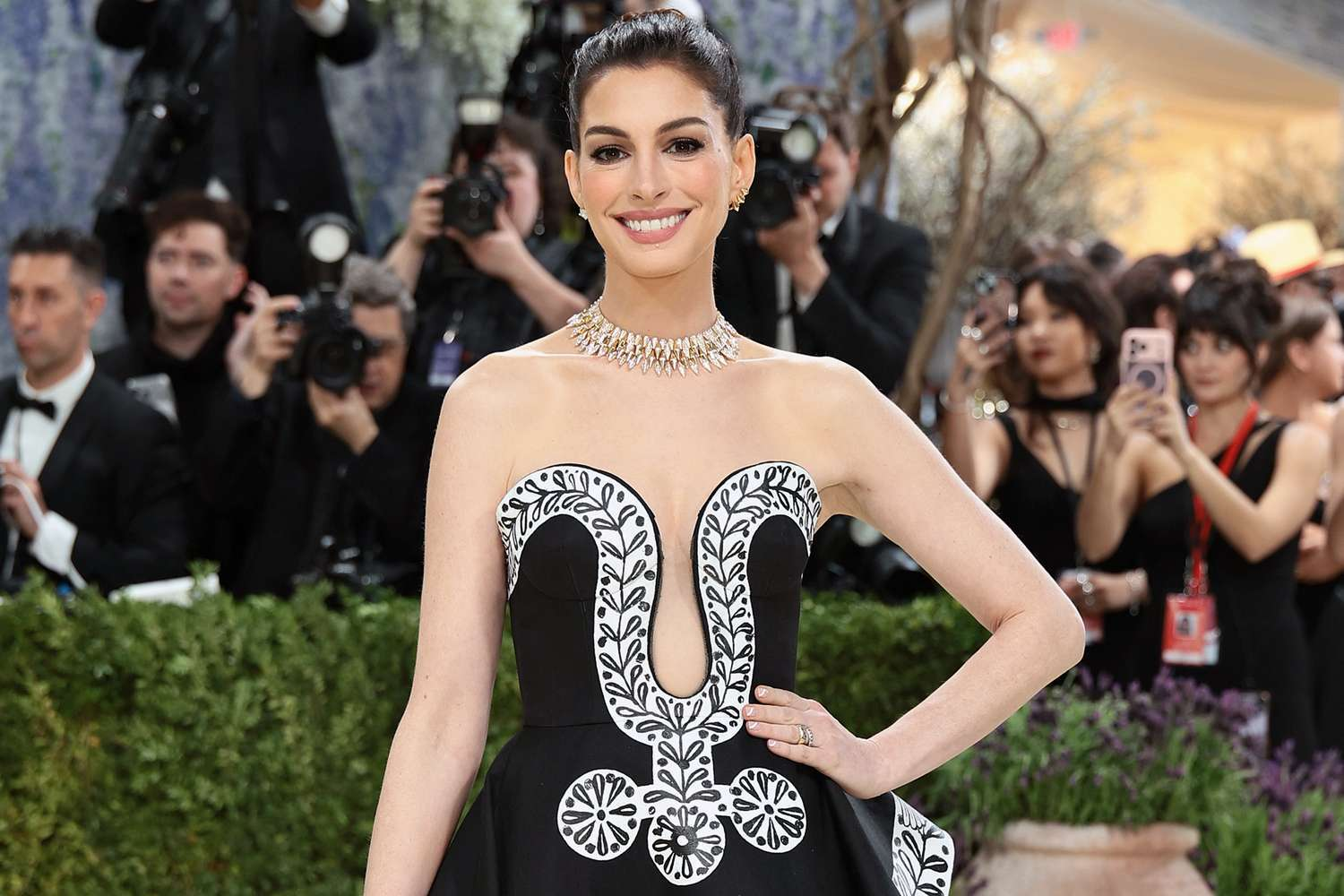 Anne Hathaway Stuns in Hand-Painted Michael Kors Gown at 2026 Met Gala After Busy Film Tour