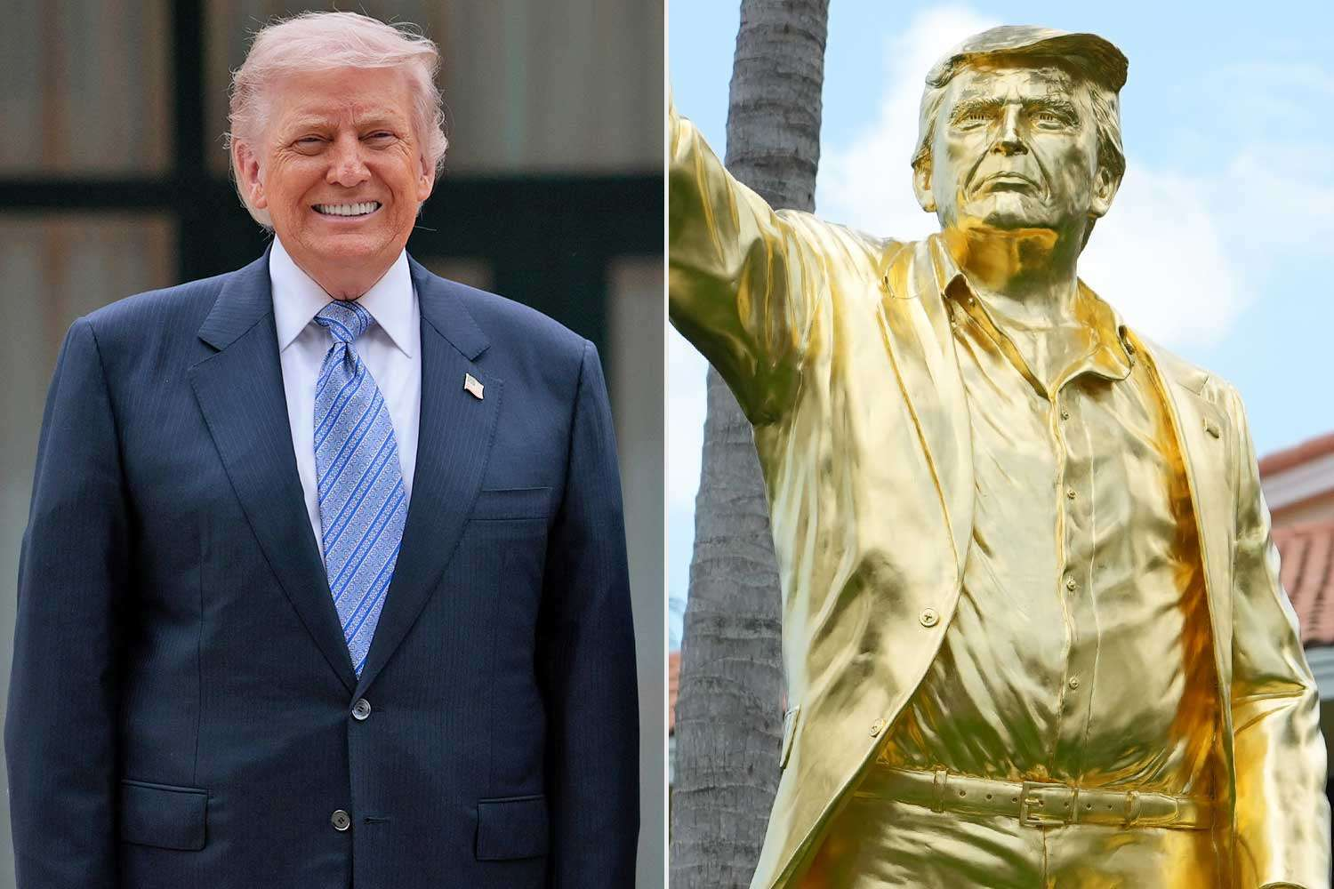 Trump's 22-Foot Golden Statue Sparks Praise and Pushback at Doral